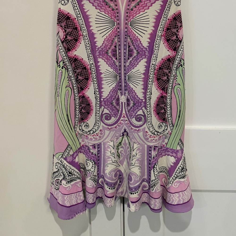 ROBERTO CAVALLI JACQUARD PRINT TRUMPET MINI DRESS Size 42 US 6 / 8 medium - Picture 10 of 16